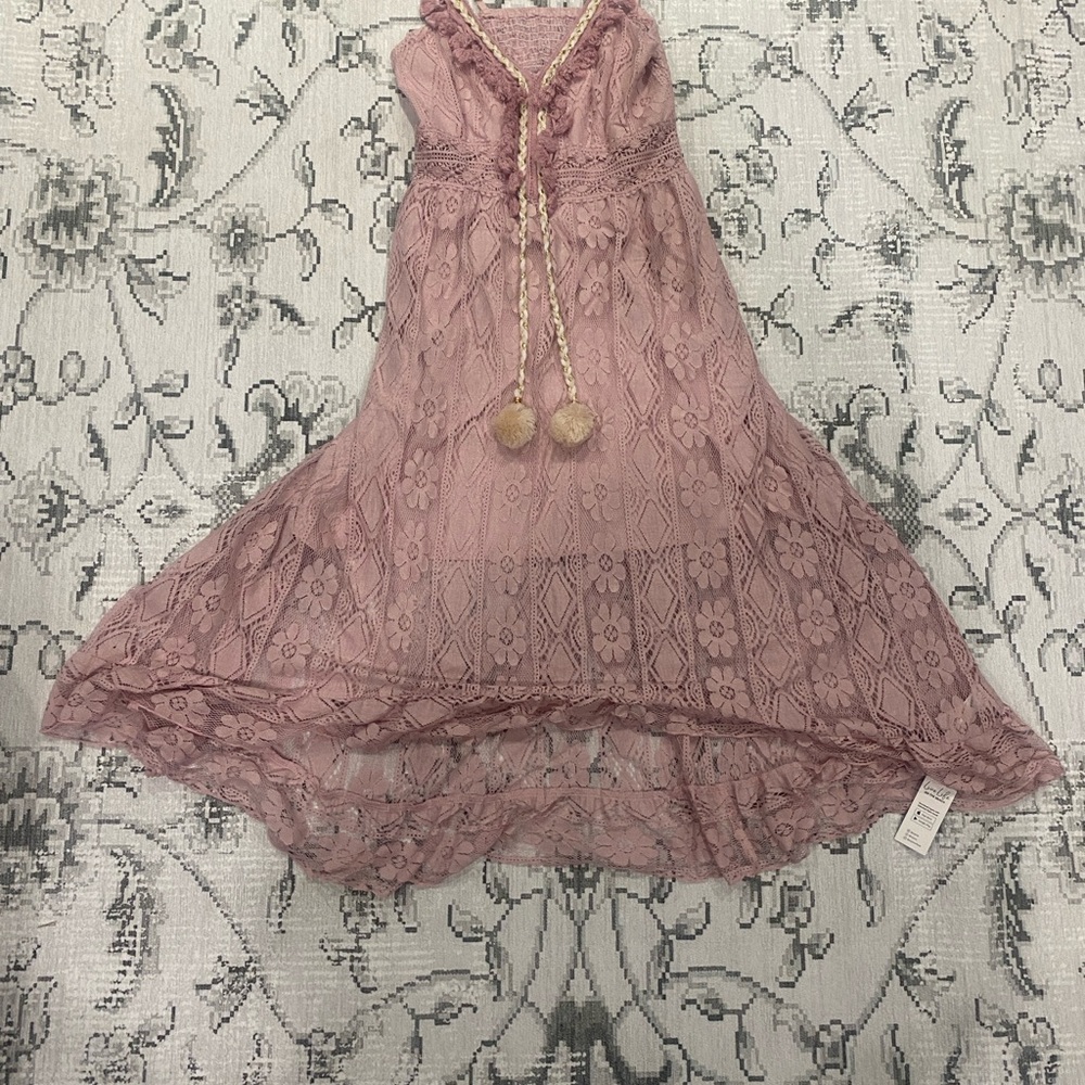 Cupshe Pink Lace Maxi Dress